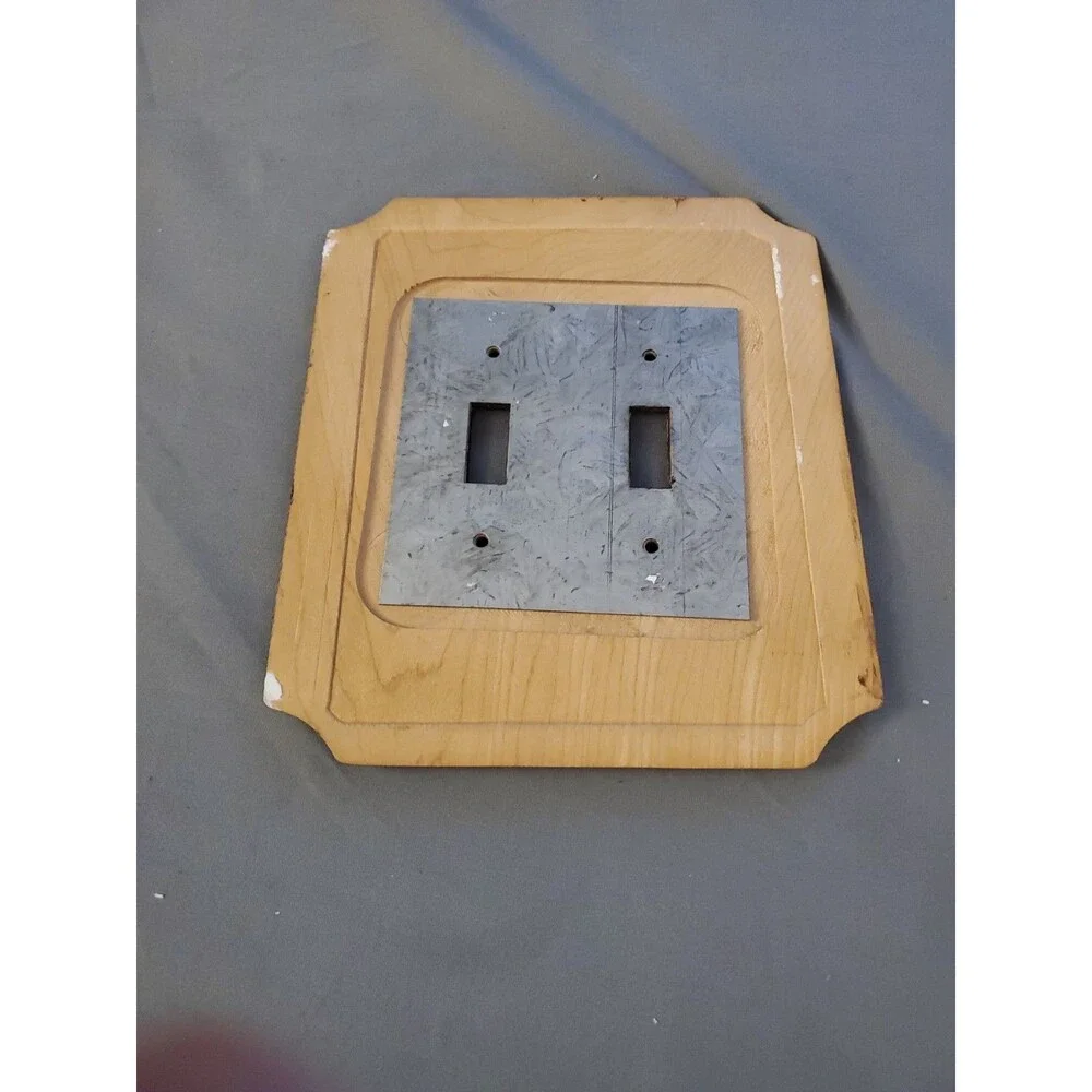 Vtg 3 Partridge In Field Wood  2 Slot Light Switch Cover Cabin Decor MCM